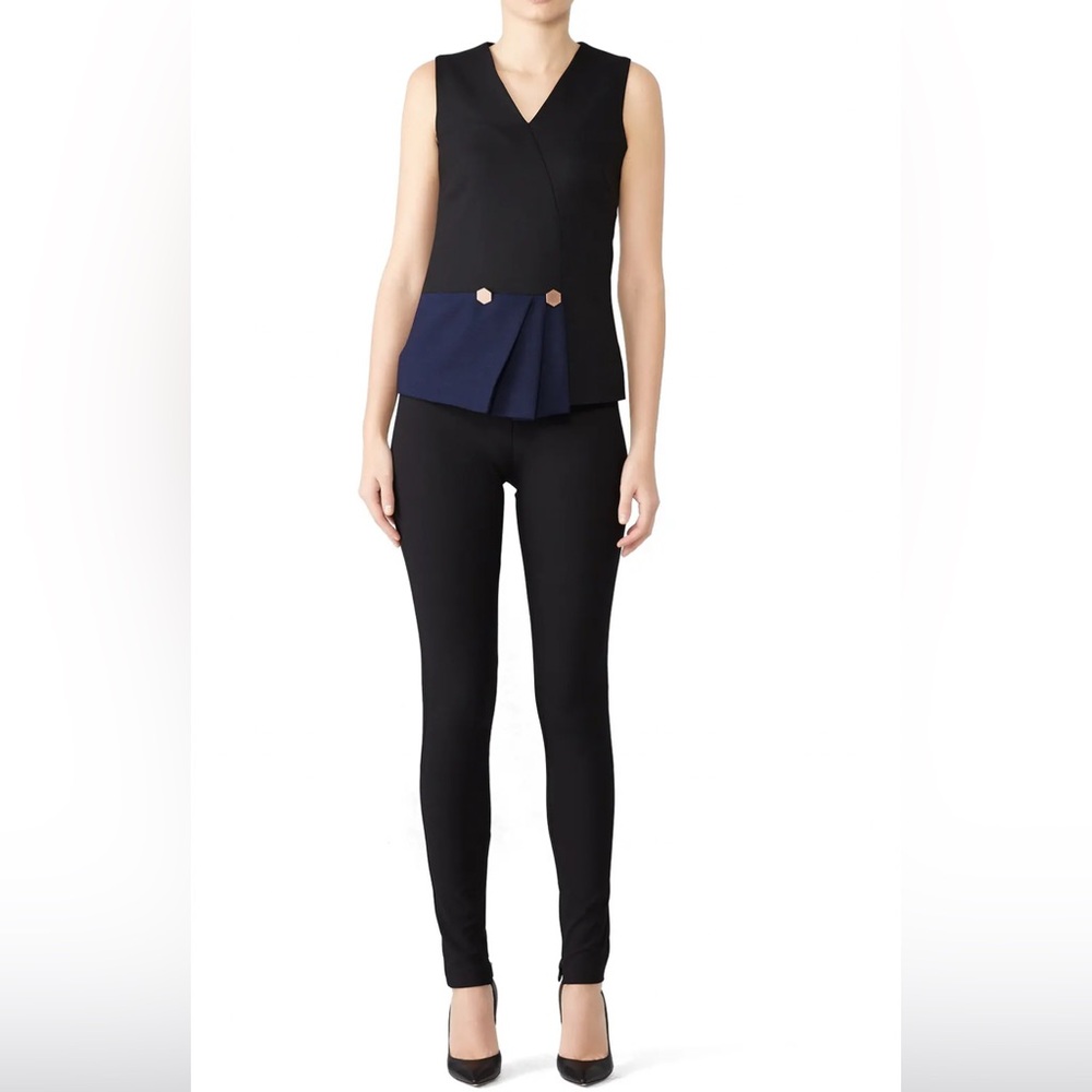 Osman Contrast Wrap Gather Top Size 6
